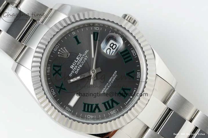 AAA Replica Watches Green 904L on 126334 Gray 41 2285 Steel Bracelet 1:1 Best Edition Dial VR NTF ZeroBulk DateJust Roman Oyster 0122
